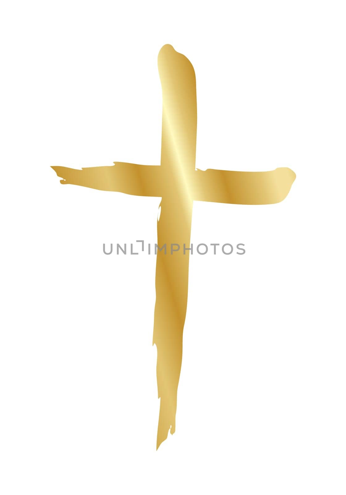 Handdrawn christian cross symbol, hand painted with ink brush. Vector illustration