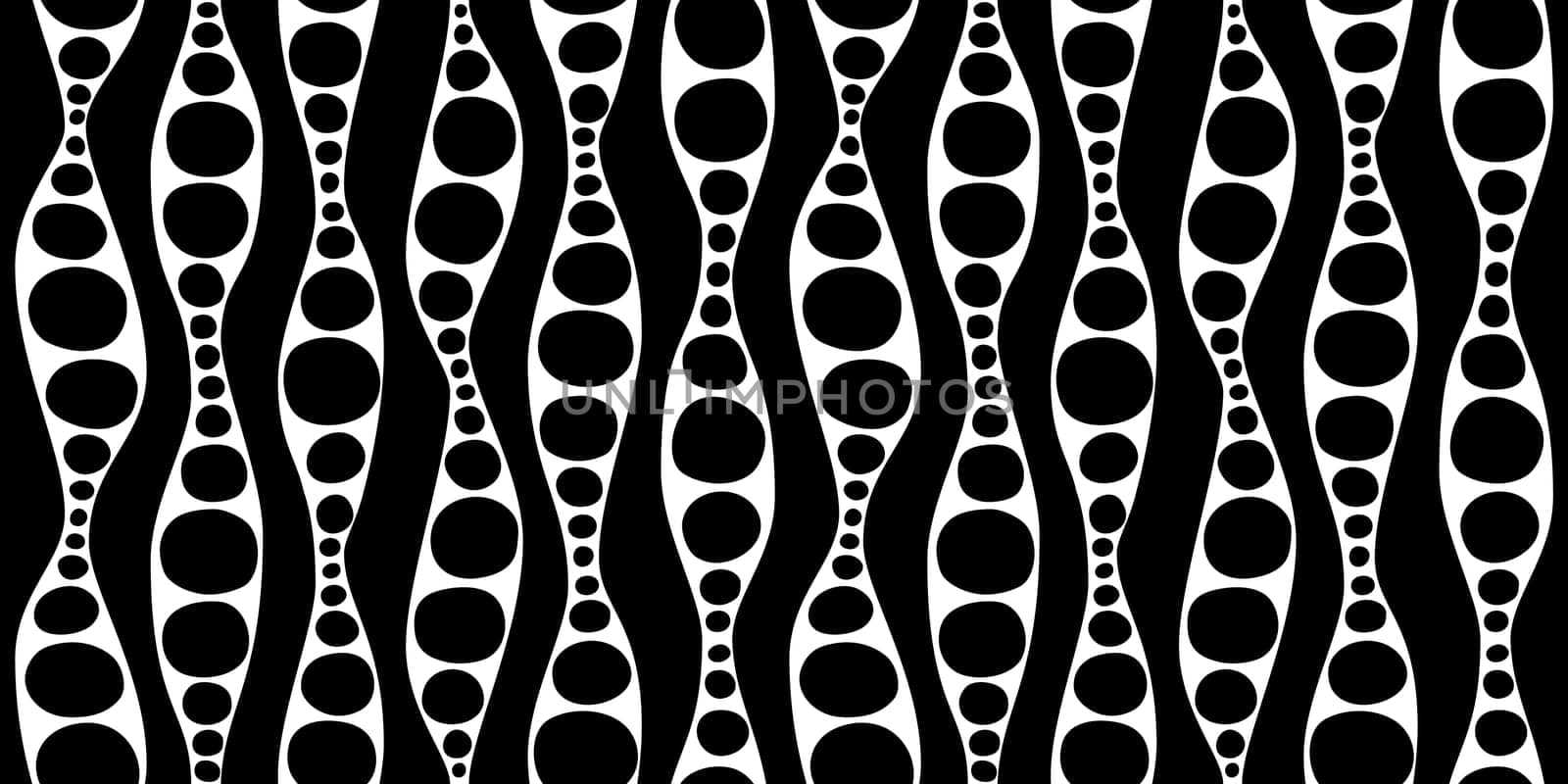 Seamless geometric pattern with waves and bubbles. Vector illustration