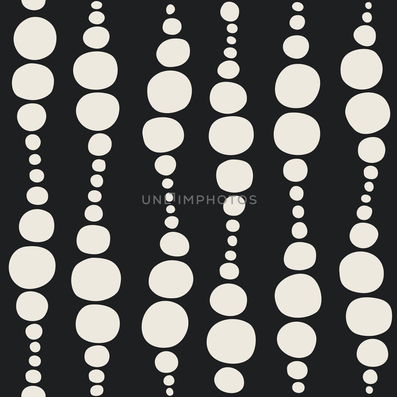 Seamless geometric pattern. Waves and circles in black and white. Vector illustration
