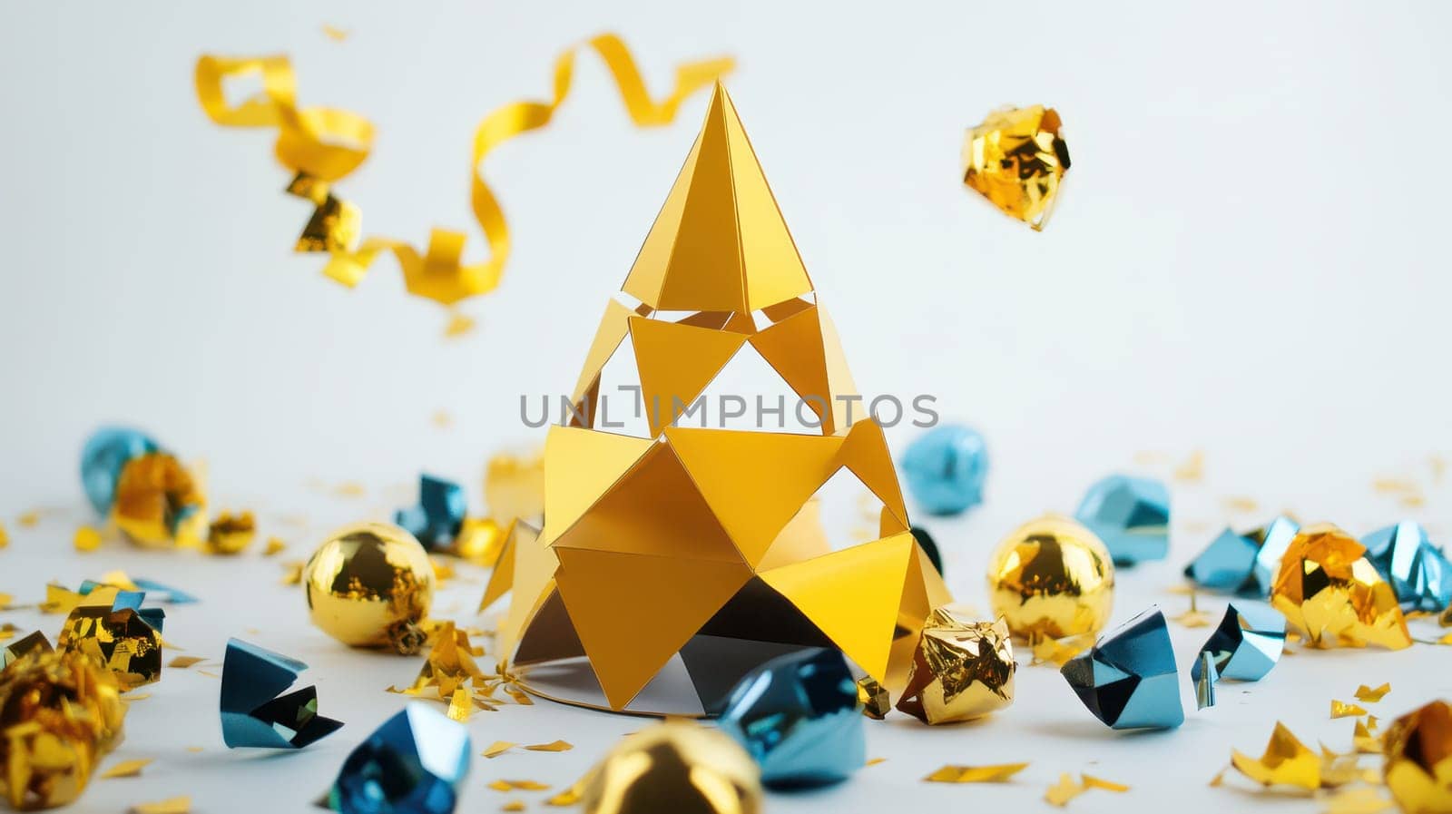 Colorful paper crafts and shiny ornaments enhance the cheerful ambiance during the Christmas season inviting joy and celebration.