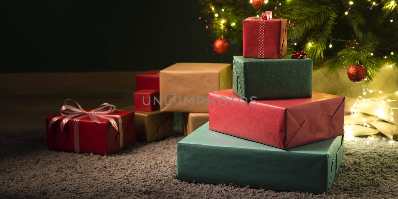 front view beautiful christmas gifts