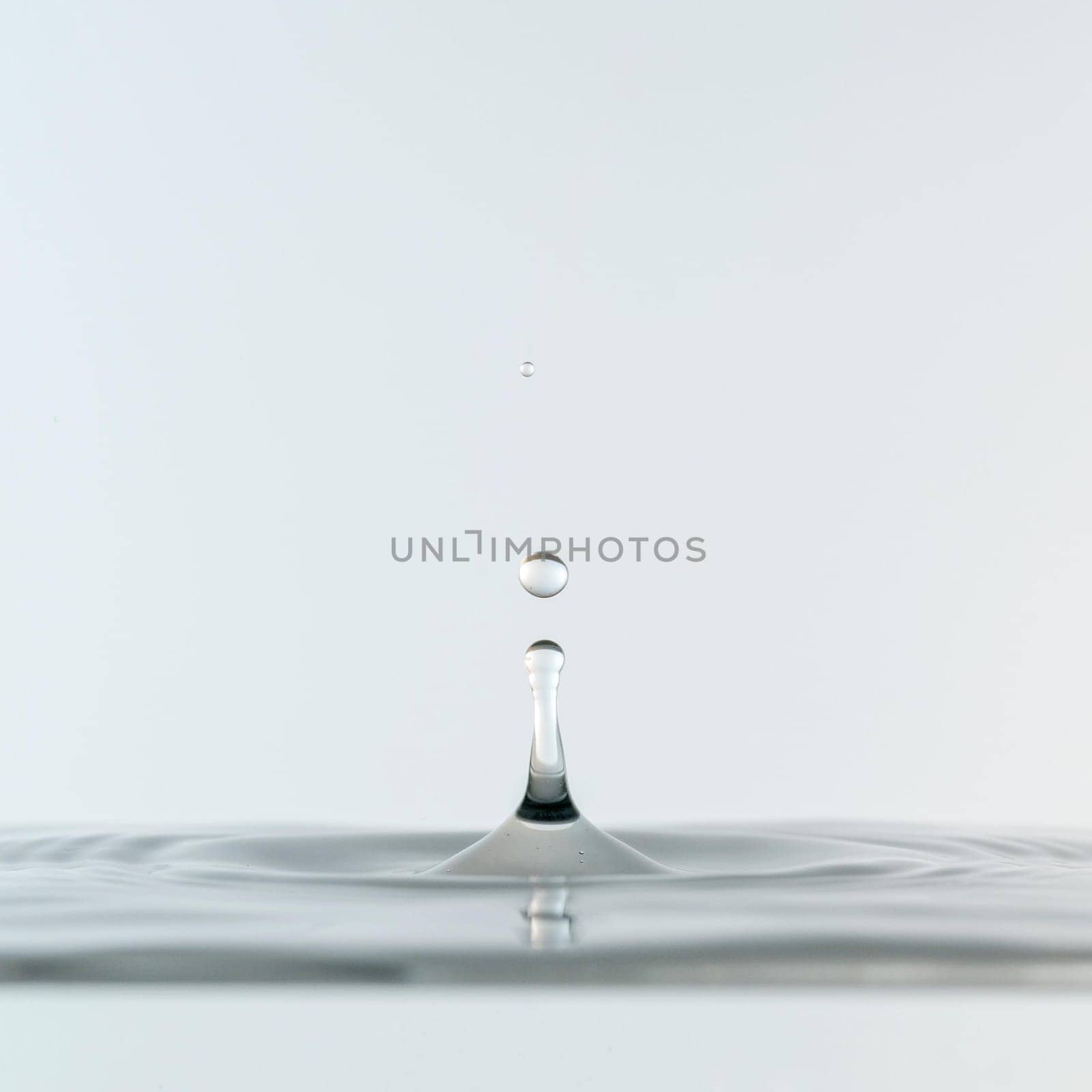 front view clear liquid drops