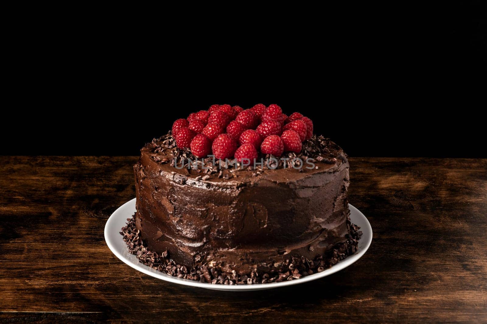 front view delicious chocolate cake concept