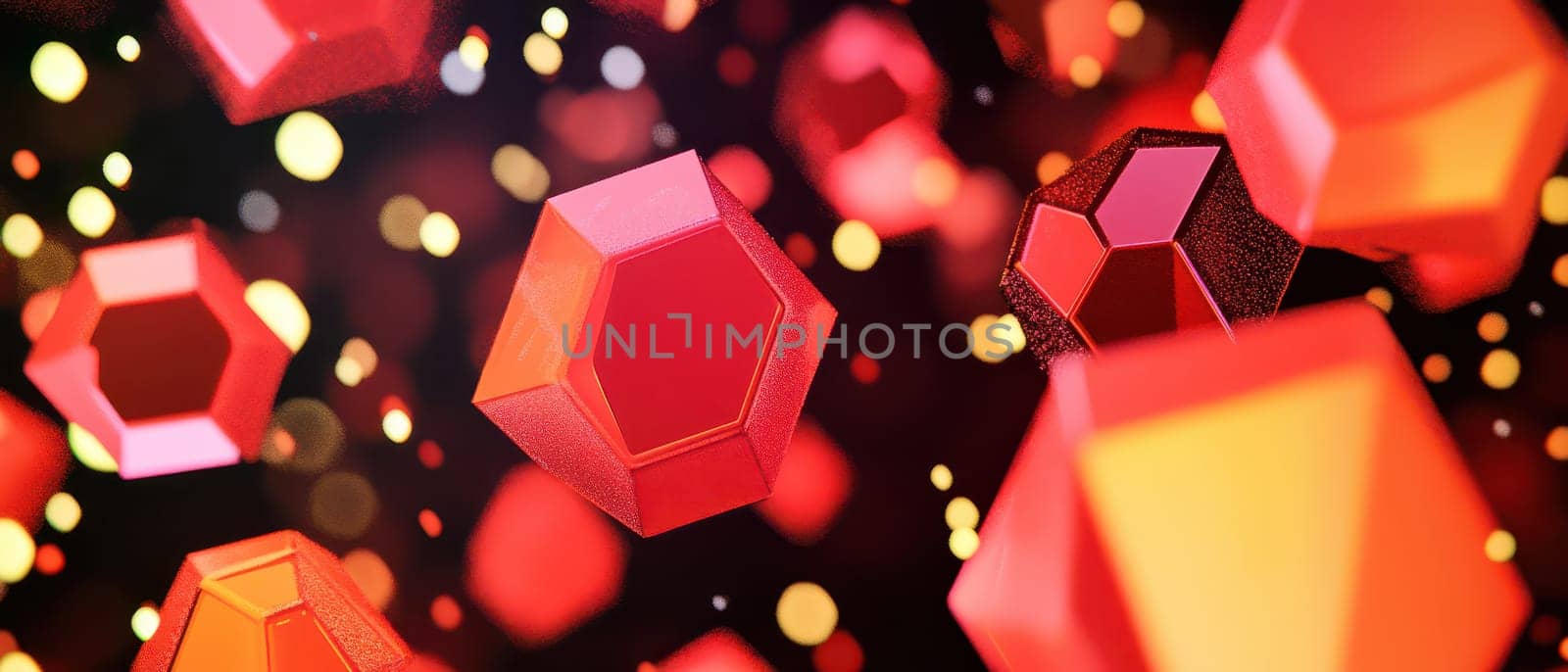 Bright red decorations shimmer against a dark background enhancing the joyful spirit of Christmas celebrations with festive cheer.