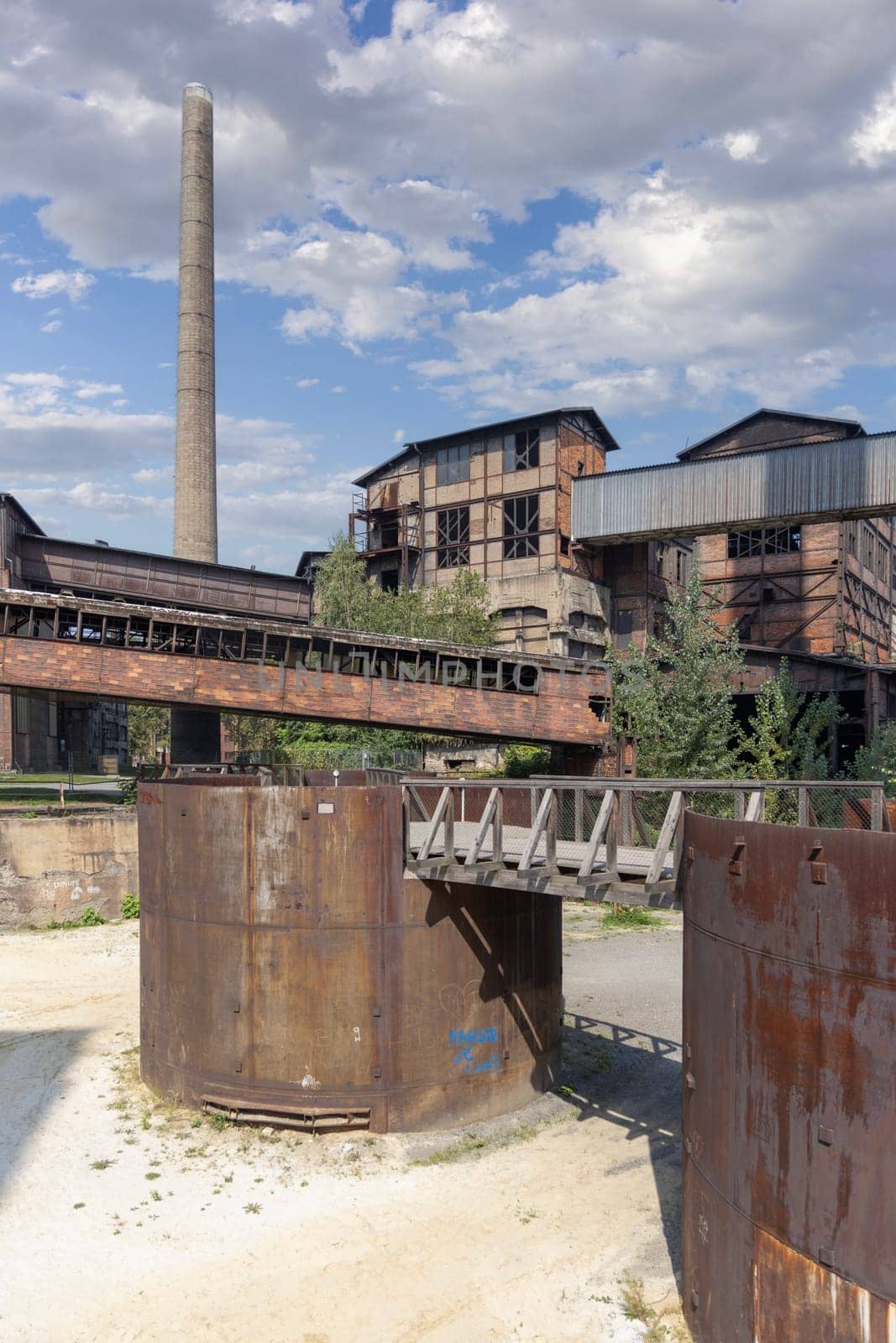 Ostrava, Czech Republic - September 2, 2024: Lower Vitkovice (Dolni oblast Vitkovice), post-industrial remains of revitalized 19th-century iron factory