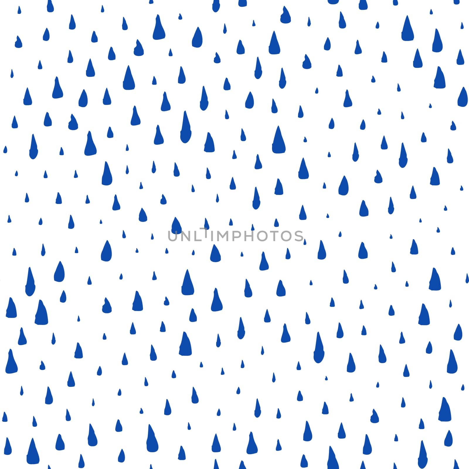 Seamless pattern with hand painted rain drops. Graphic design element for poster, stationary, fabric, scrapbook, baby shower card, wedding invitation. Grunge brush stroke texture. Vector illustration