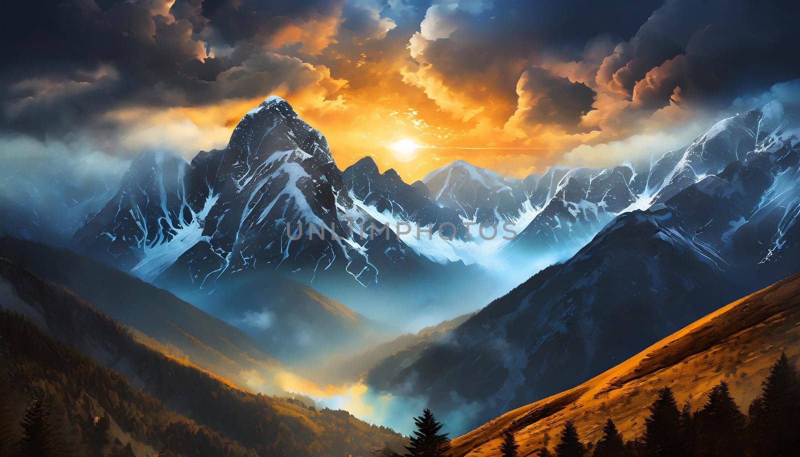 Majestic Mountain Sunset