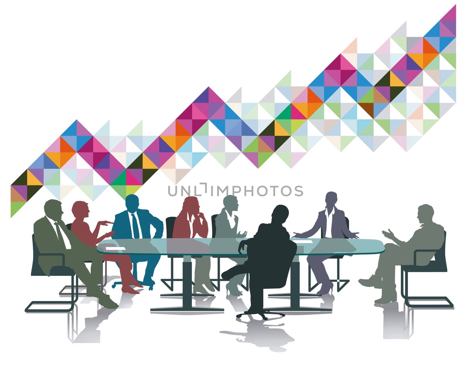 a group of people in the office. illustration