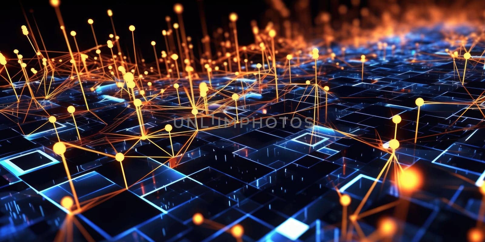 Digital network abstract background - AI generated