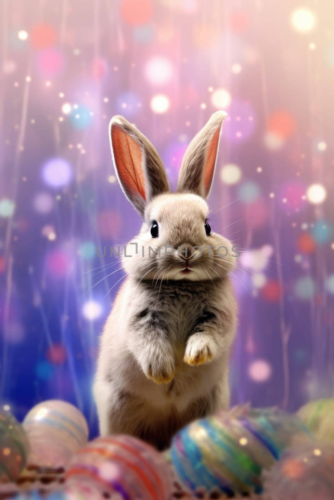 Birthday card with a cute animal - Bunny - AI generated