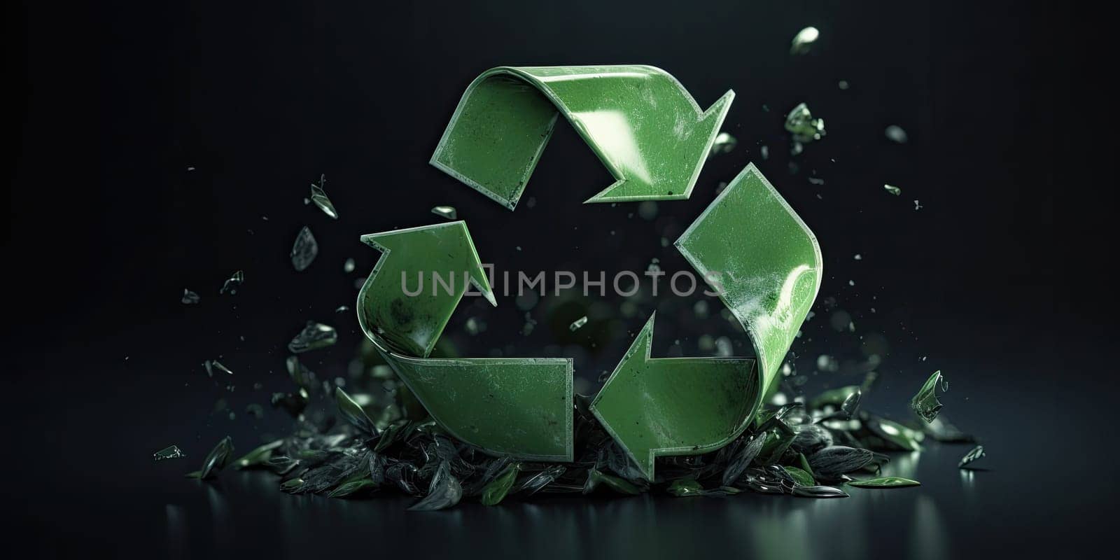 A green recycling symbol - AI generated