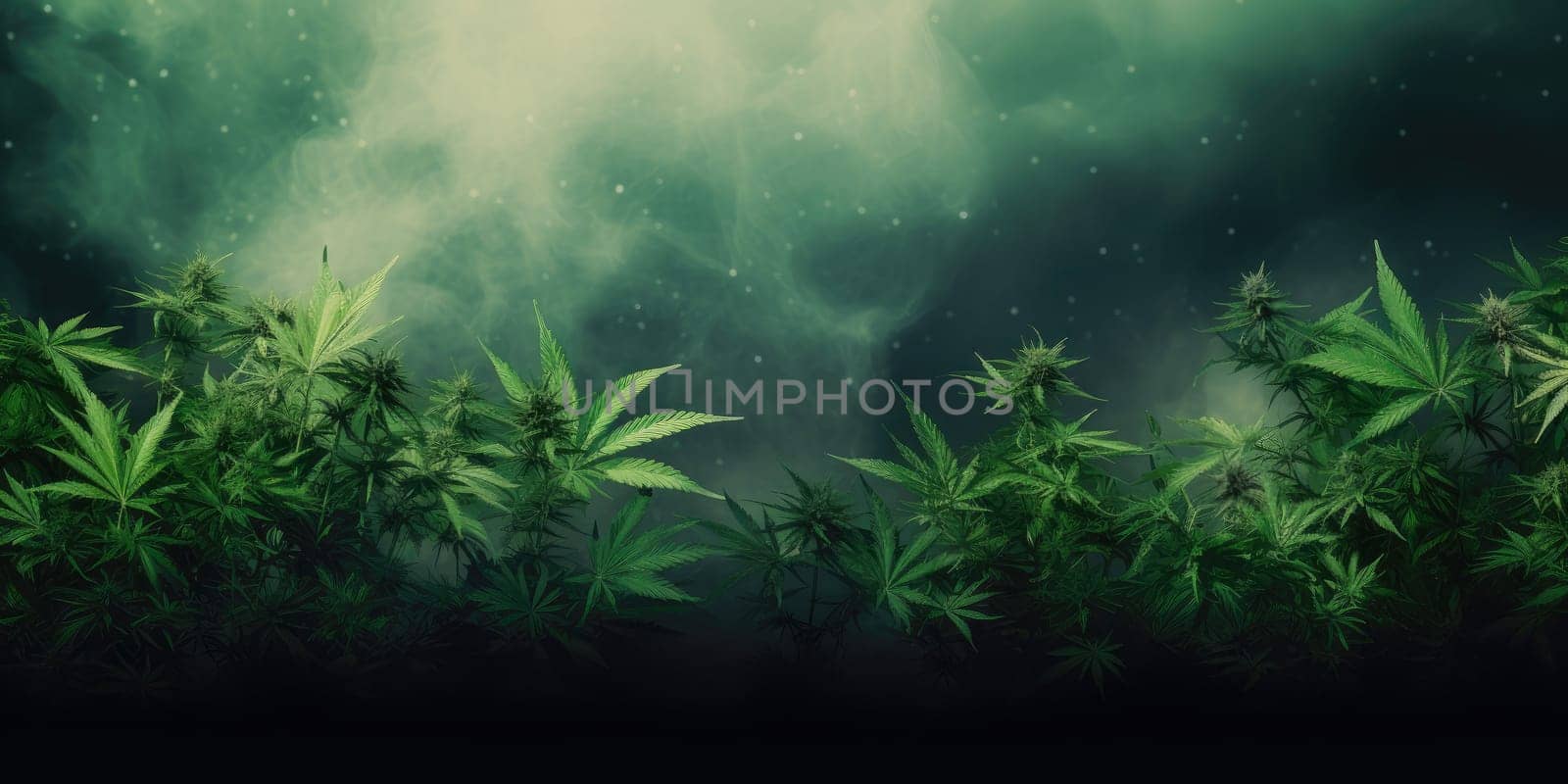 Cannabis leaves background - AI generated