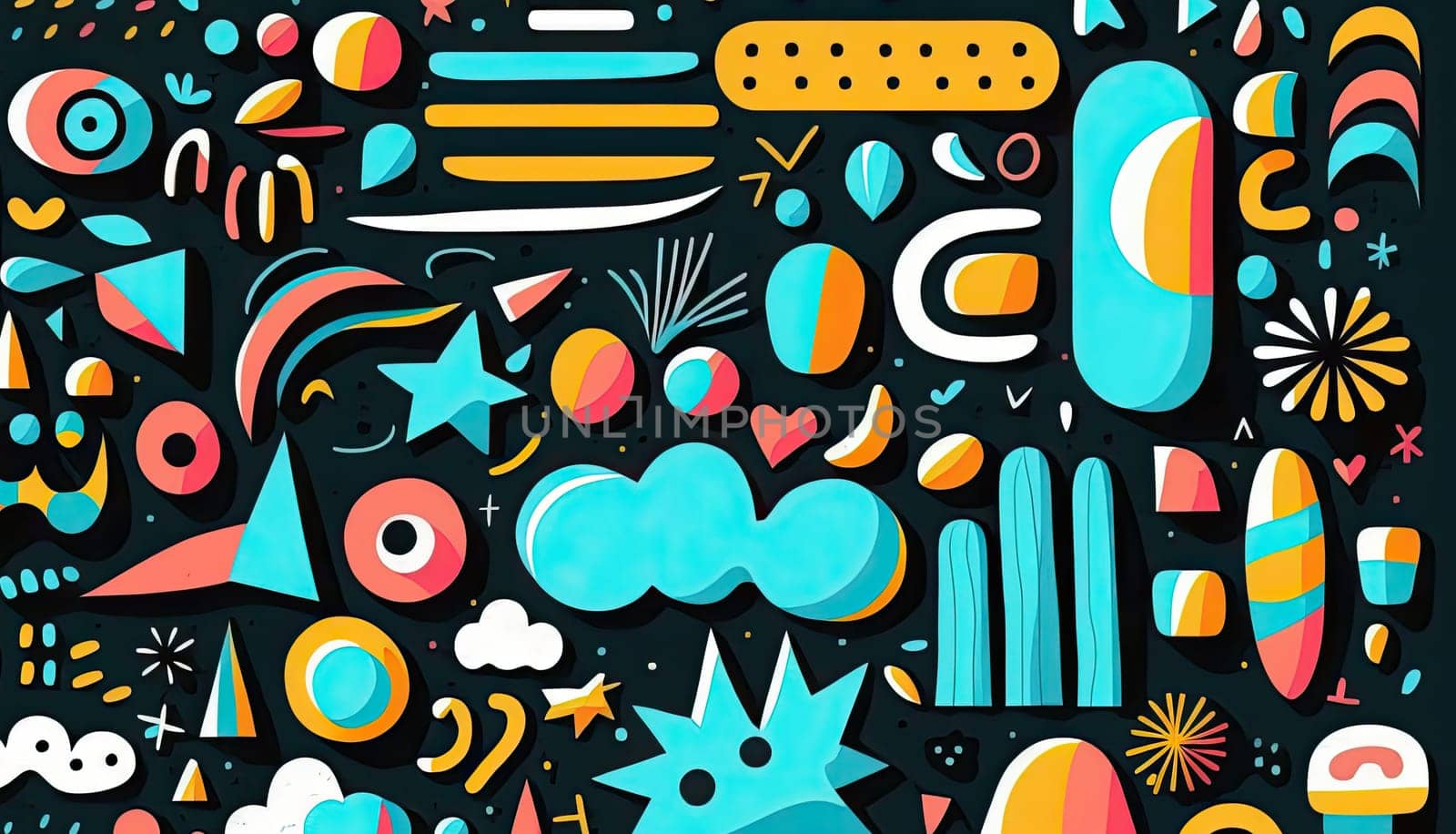 Abstract doodle pattern background - AI generated