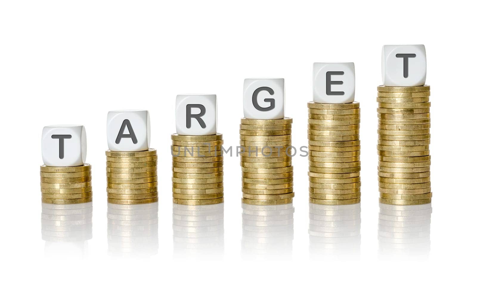 Coin stacks with letter dice - Target
