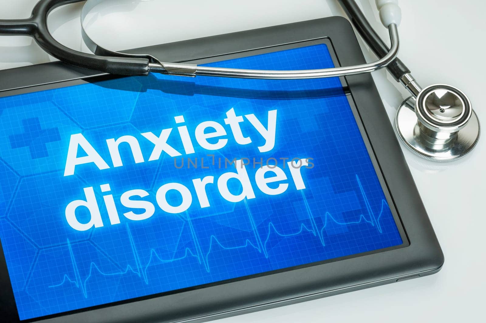 Tablet with the text Anxiety disorder on the display