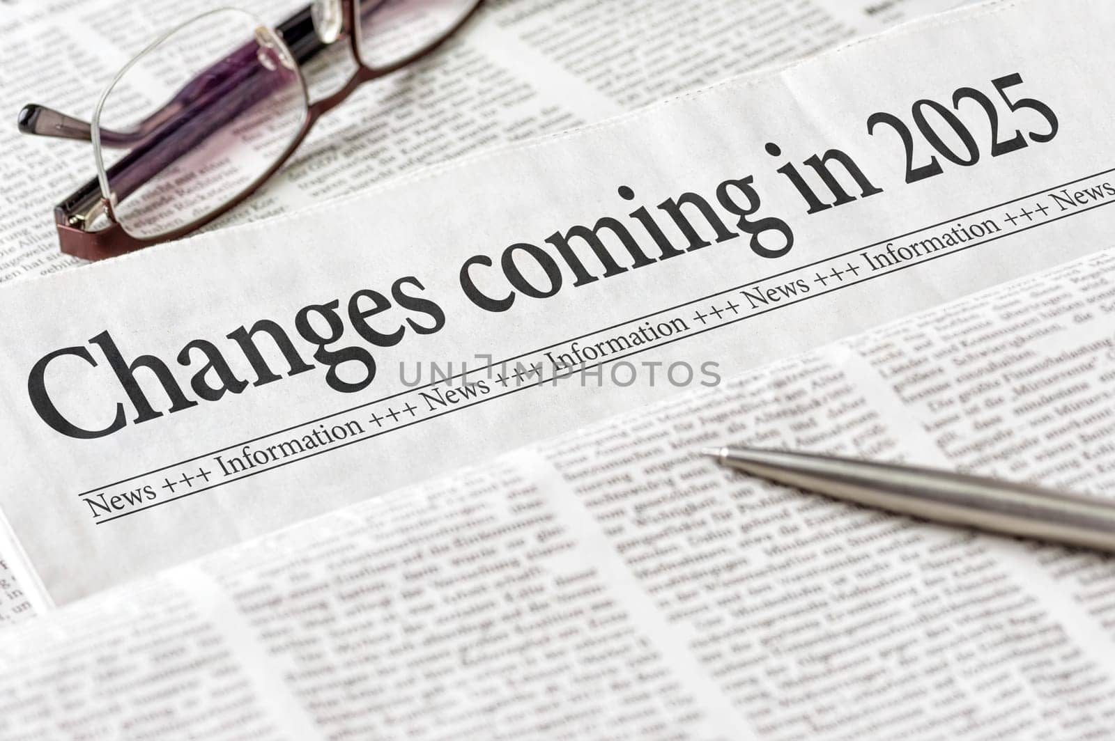 A newspaper with the headline Changes coming in 2025