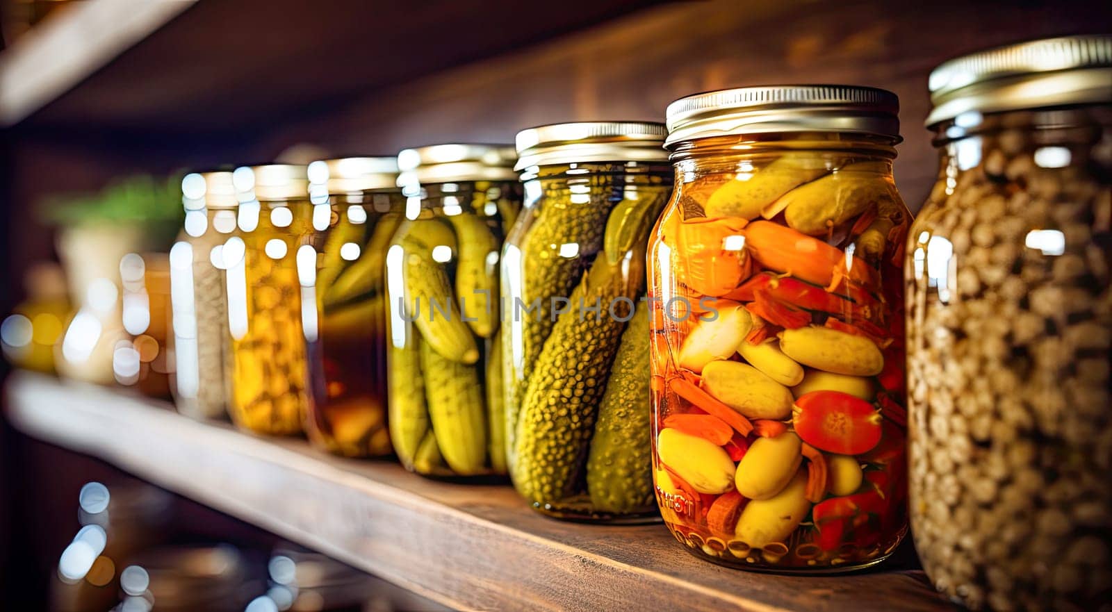 Fermented vegetables in jars - AI generated