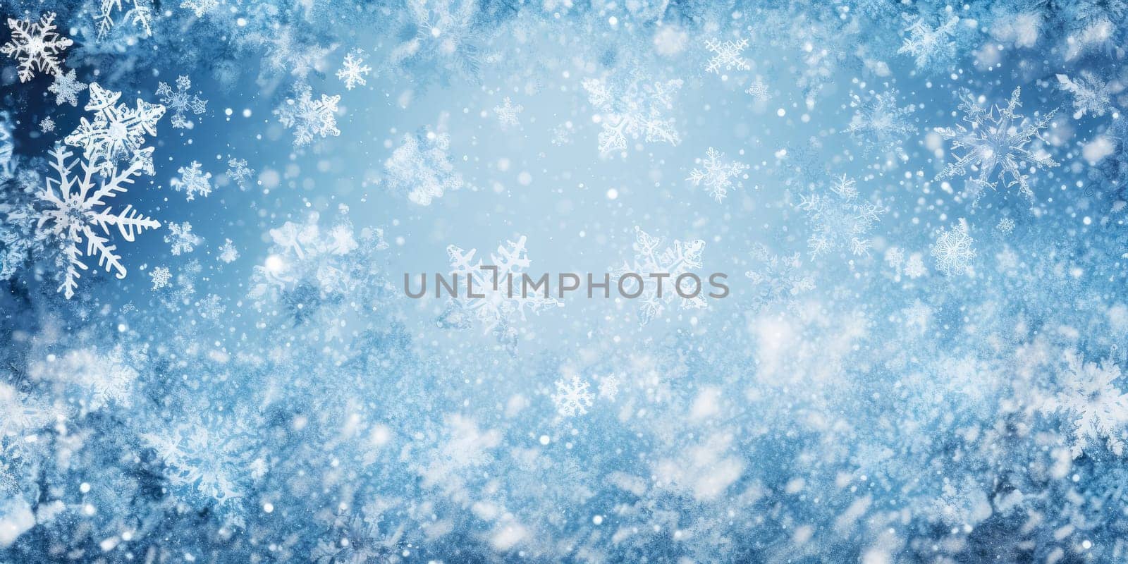 Winter background with snowflakes - AI generated