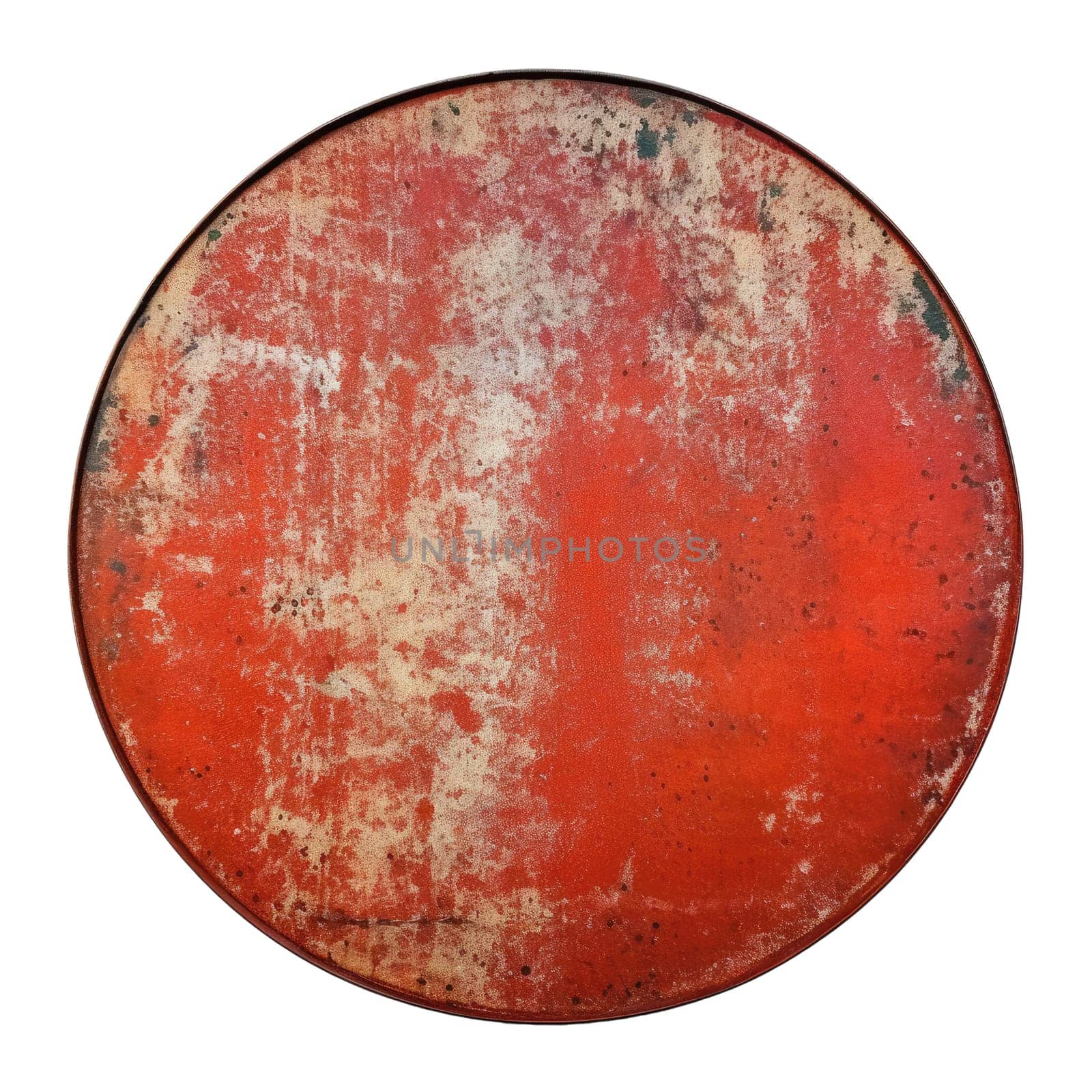 An empty vintage metal sign isolated on a white background - AI generated