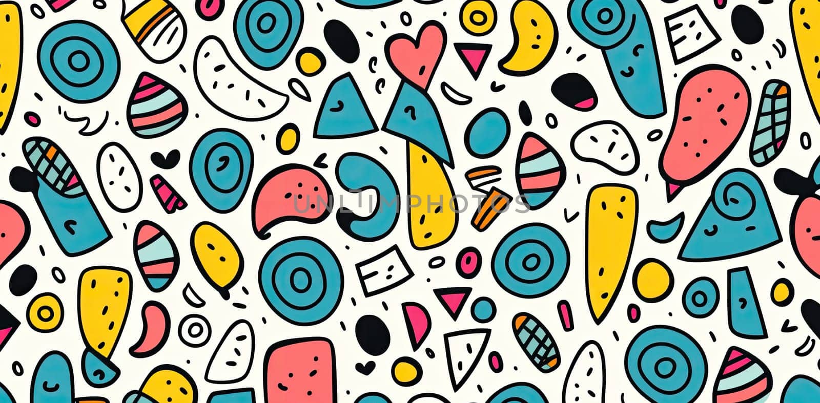 Abstract doodle pattern background - AI generated