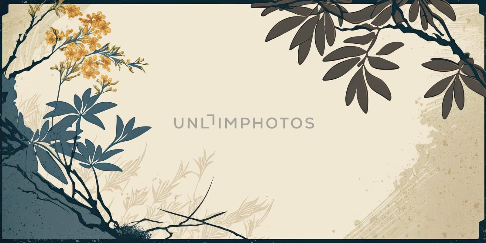A floral background in Japanese style - AI generated