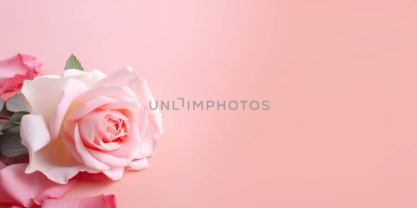 Rose flower with copyspace - AI generated