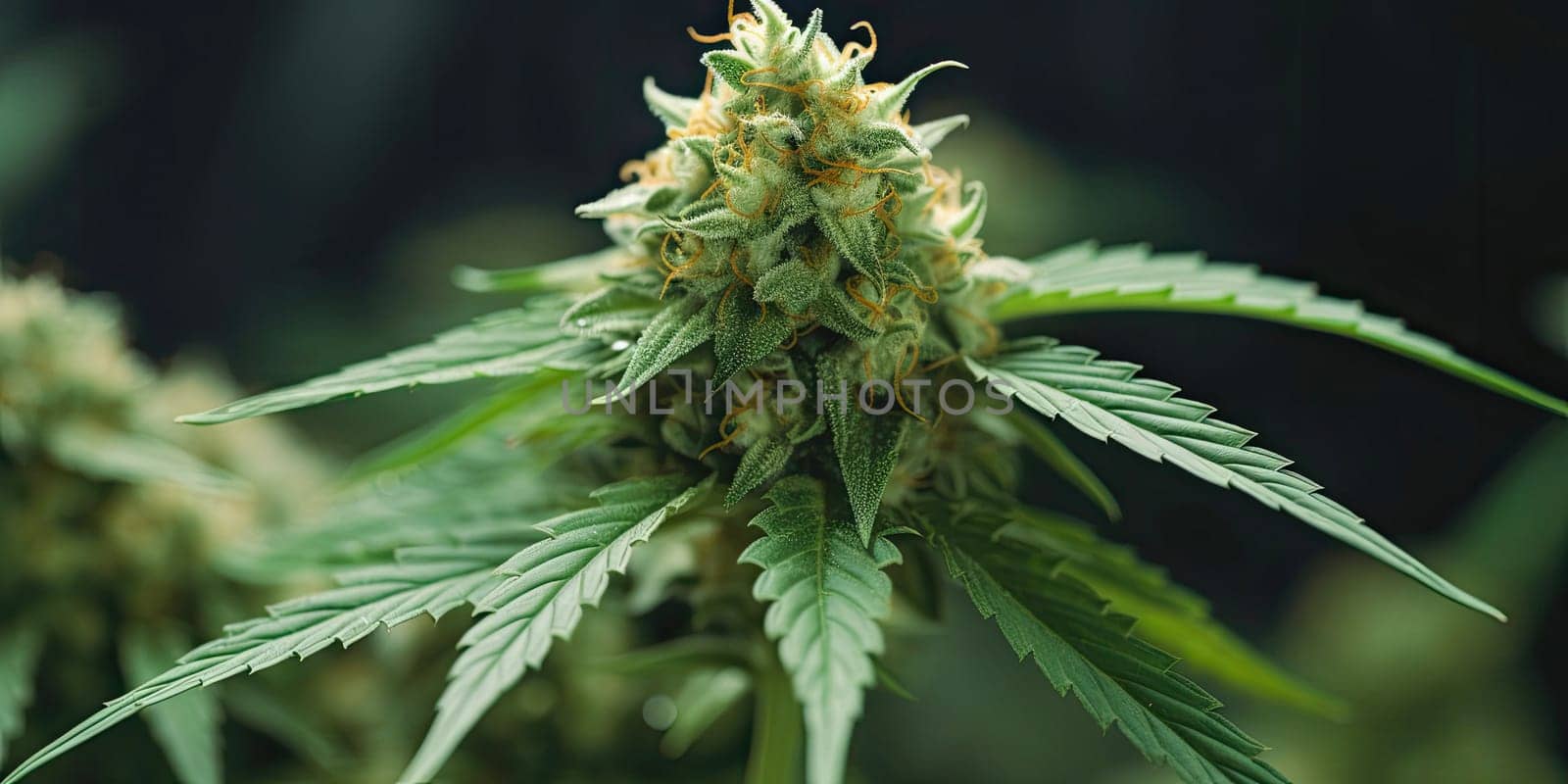 Closeup of a cannabis plant in bloom - AI generated