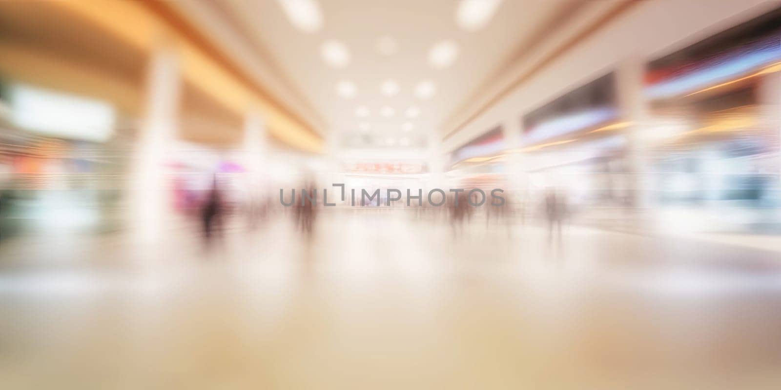 Shopping mall - Defocused abstract blurred business background - AI generated