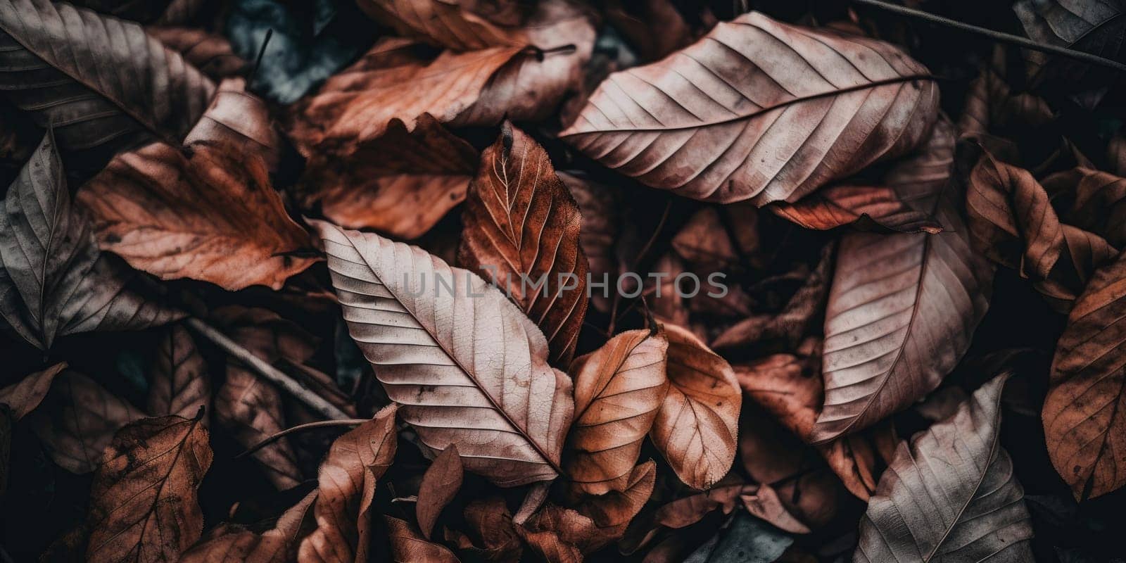Witheres leaves background - AI generated