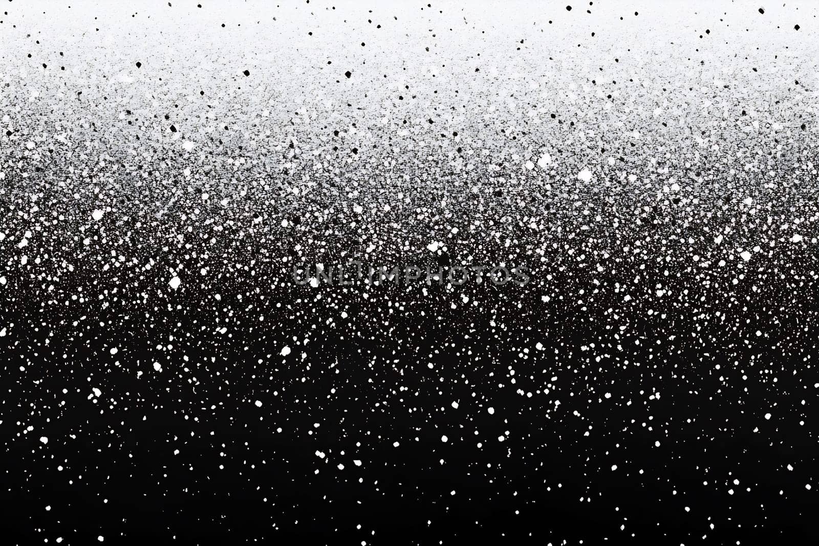 This artwork features a striking gradient blending white and black, interspersed with textured dots creating an intriguing visual effect.