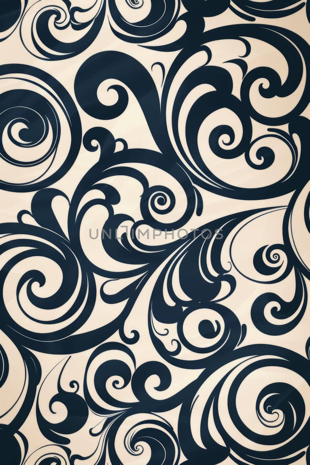 A detailed black and white swirl pattern featuring elegant curves and abstract shapes, perfect for creative backgrounds and artistic projects.