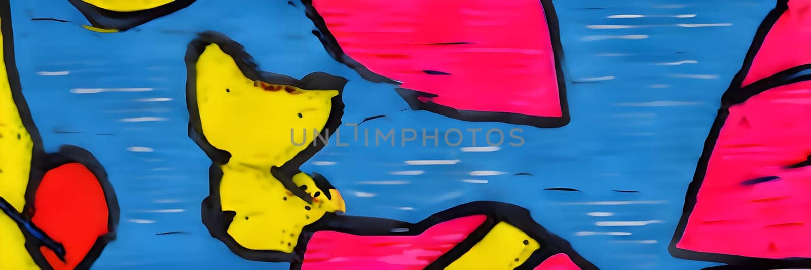 pop art wallpaper background in blue, yellow, pink and red hues