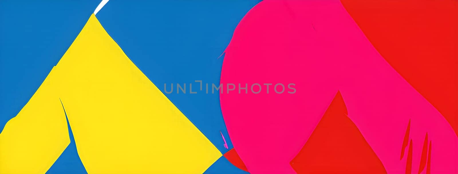 pop art wallpaper background in blue, yellow, pink and red hues