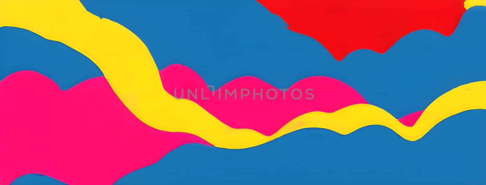 pop art wallpaper background in blue, yellow, pink and red hues
