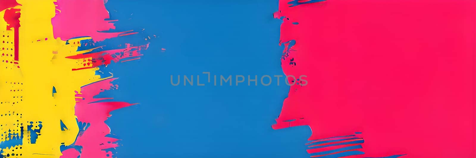 pop art wallpaper background in blue, yellow, pink and red hues