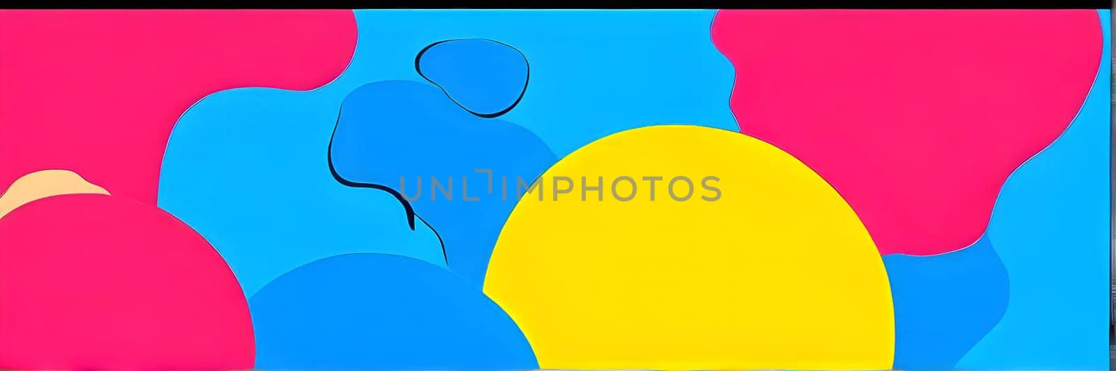 pop art wallpaper background in blue, yellow, pink and red hues