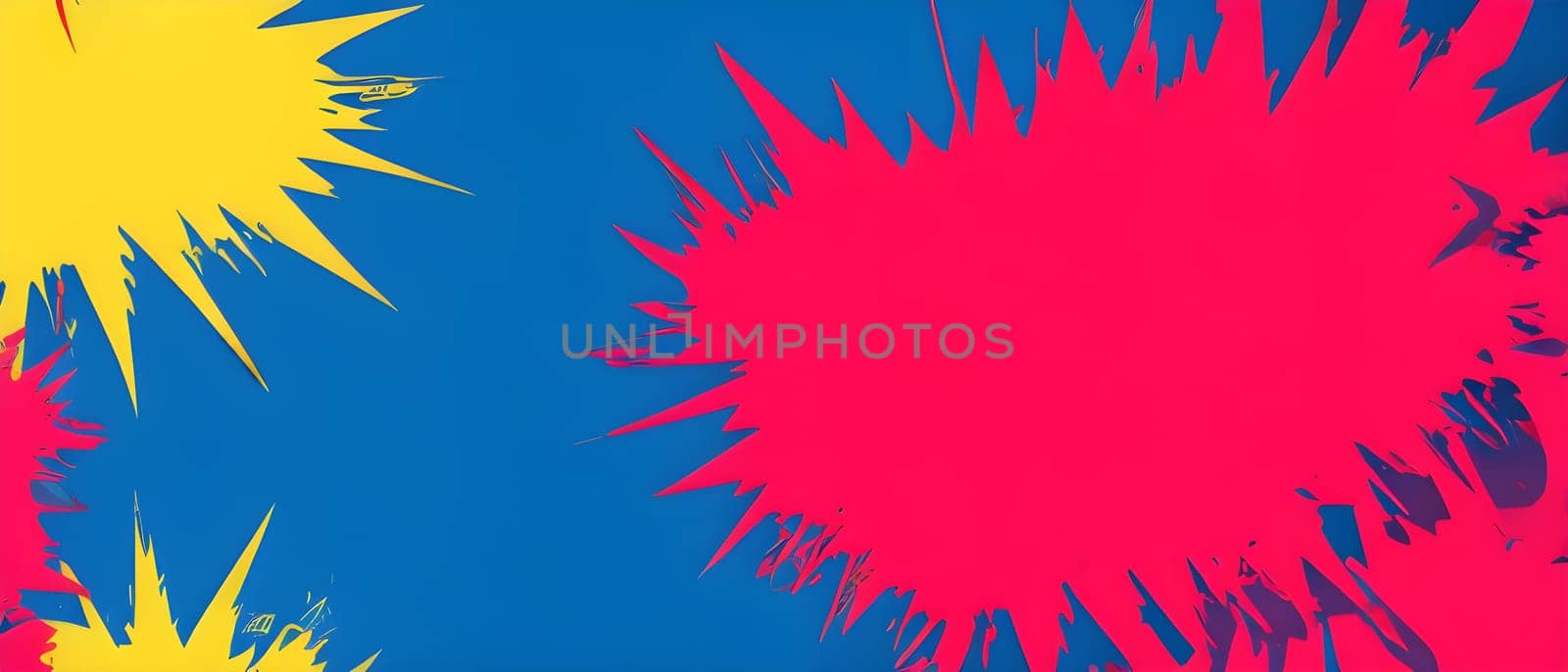 pop art wallpaper background in blue, yellow, pink and red hues