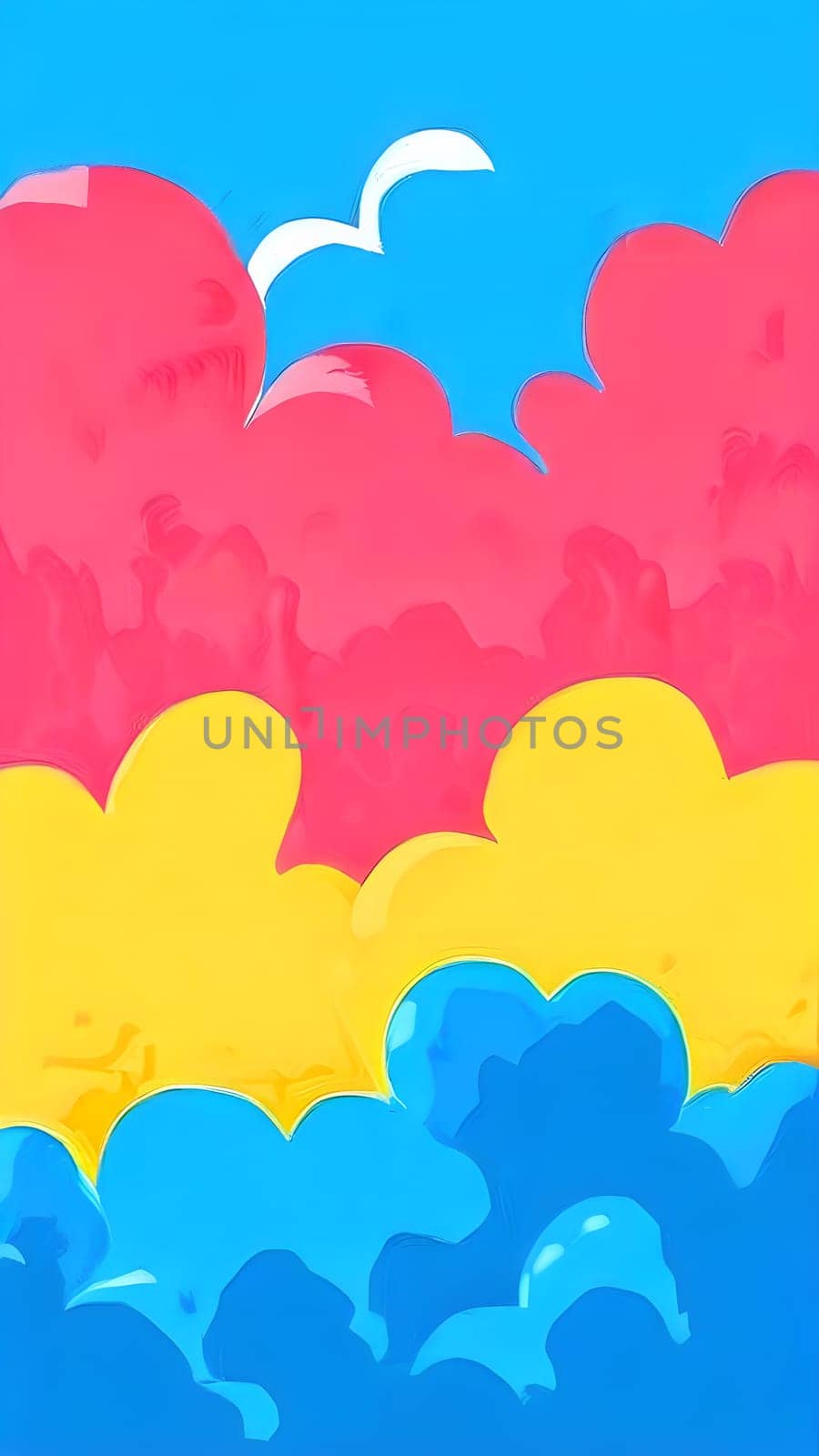 pop art wallpaper background in blue, yellow, pink and red hues