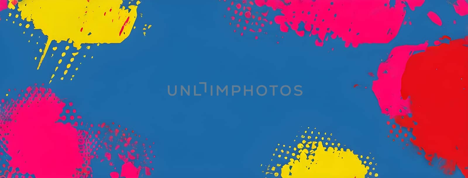 pop art wallpaper background in blue, yellow, pink and red hues