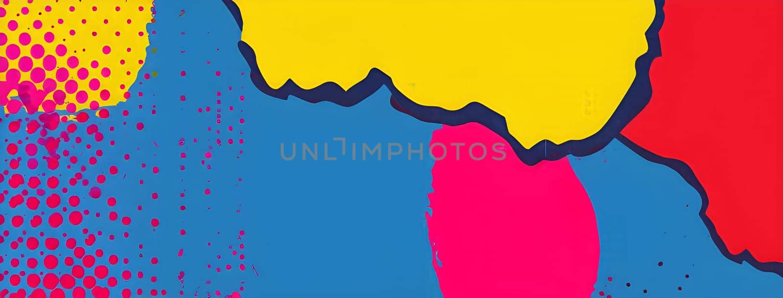 pop art wallpaper background in blue, yellow, pink and red hues