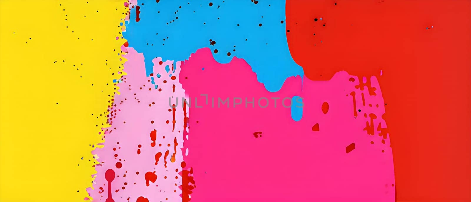 pop art wallpaper background in blue, yellow, pink and red hues