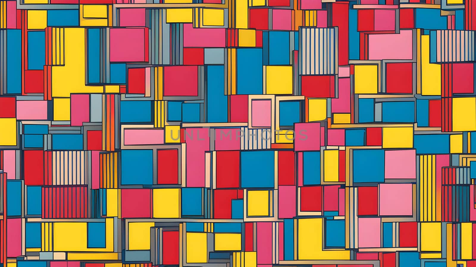 pop art wallpaper background in blue, yellow, pink and red hues