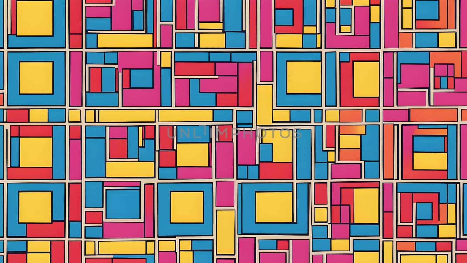pop art wallpaper background in blue, yellow, pink and red hues