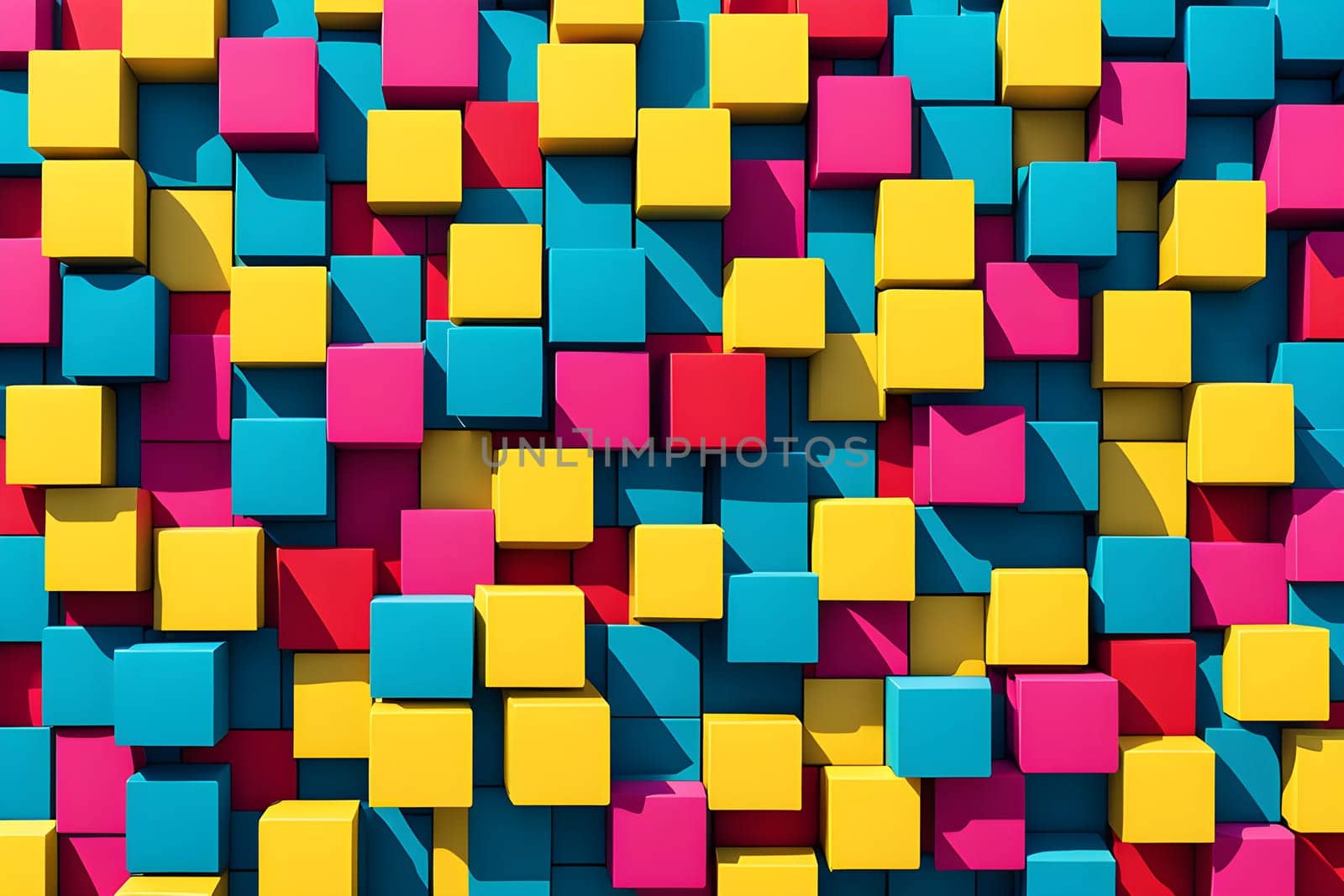 pop art wallpaper background in blue, yellow, pink and red hues