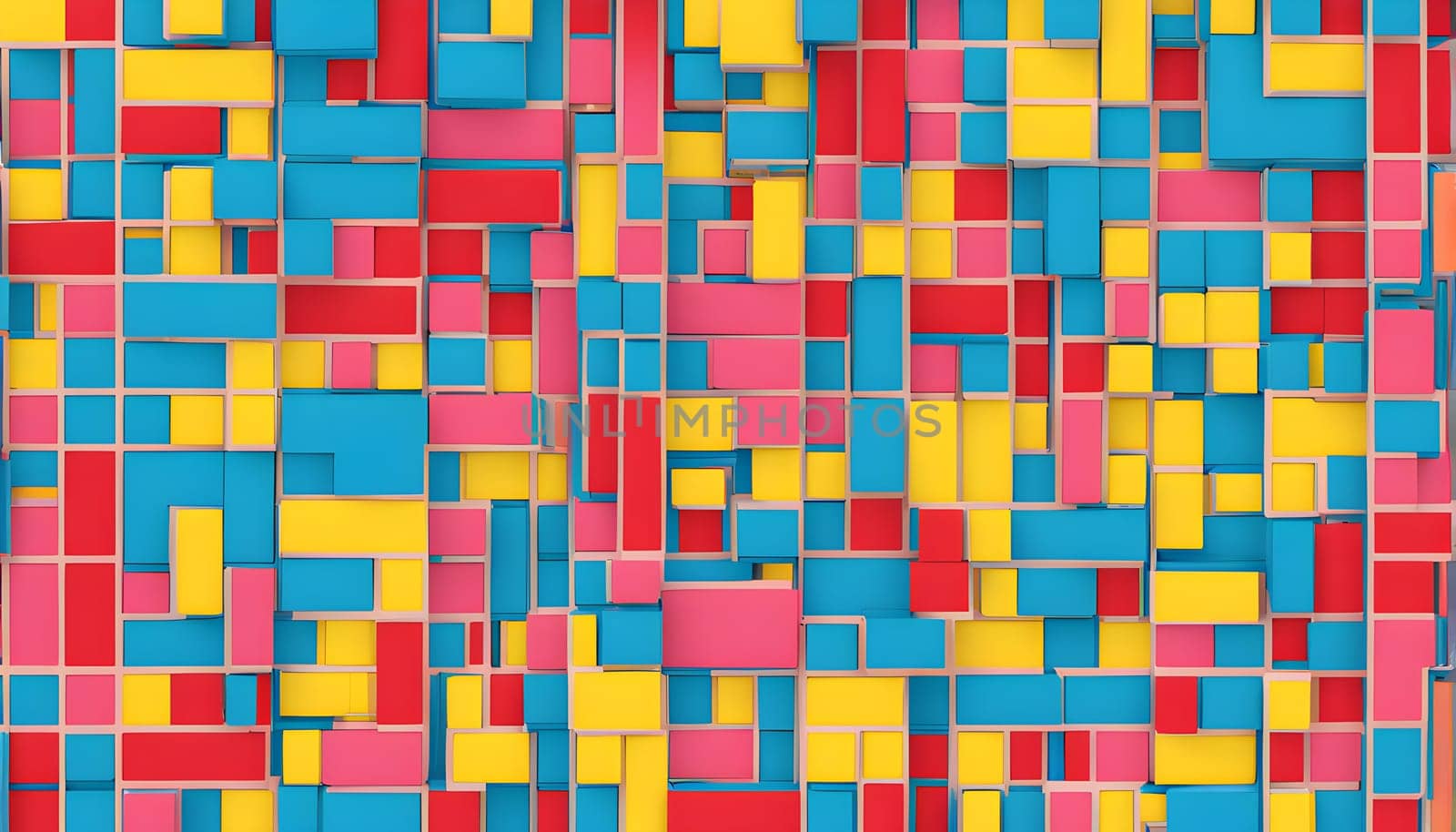 pop art wallpaper background in blue, yellow, pink and red hues