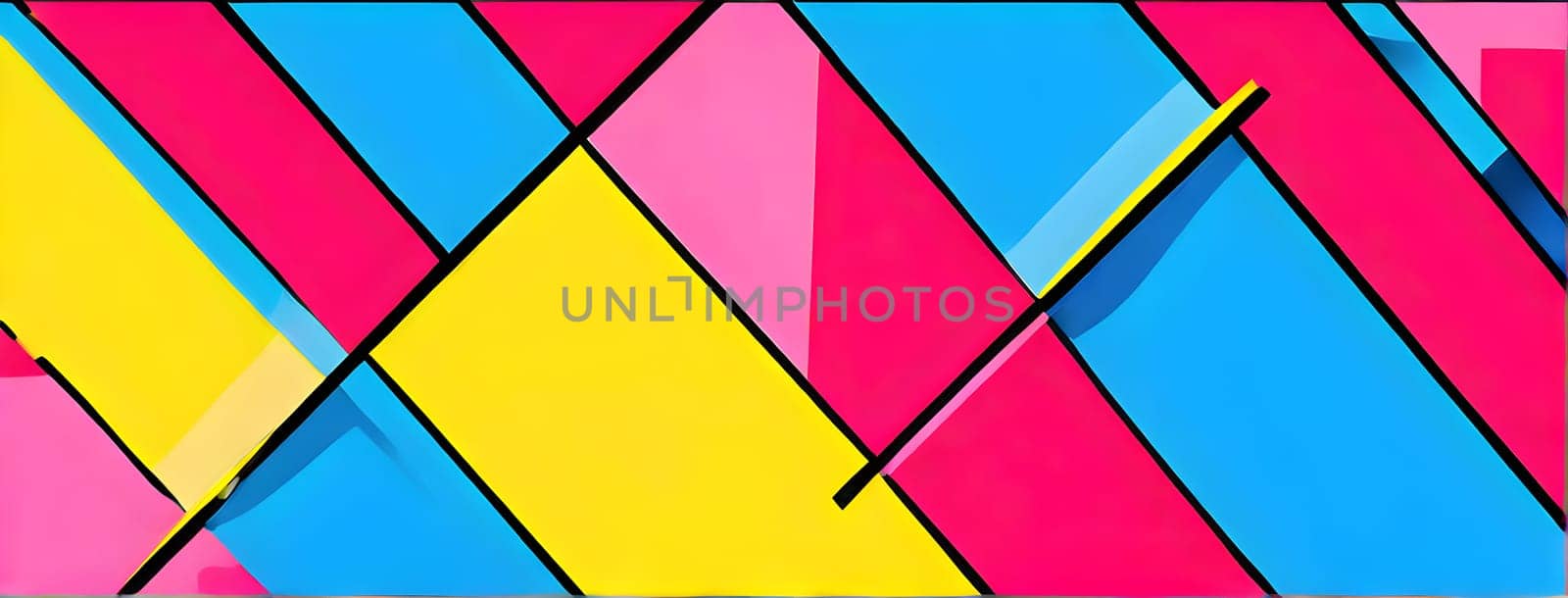 pop art wallpaper background in blue, yellow, pink and red hues