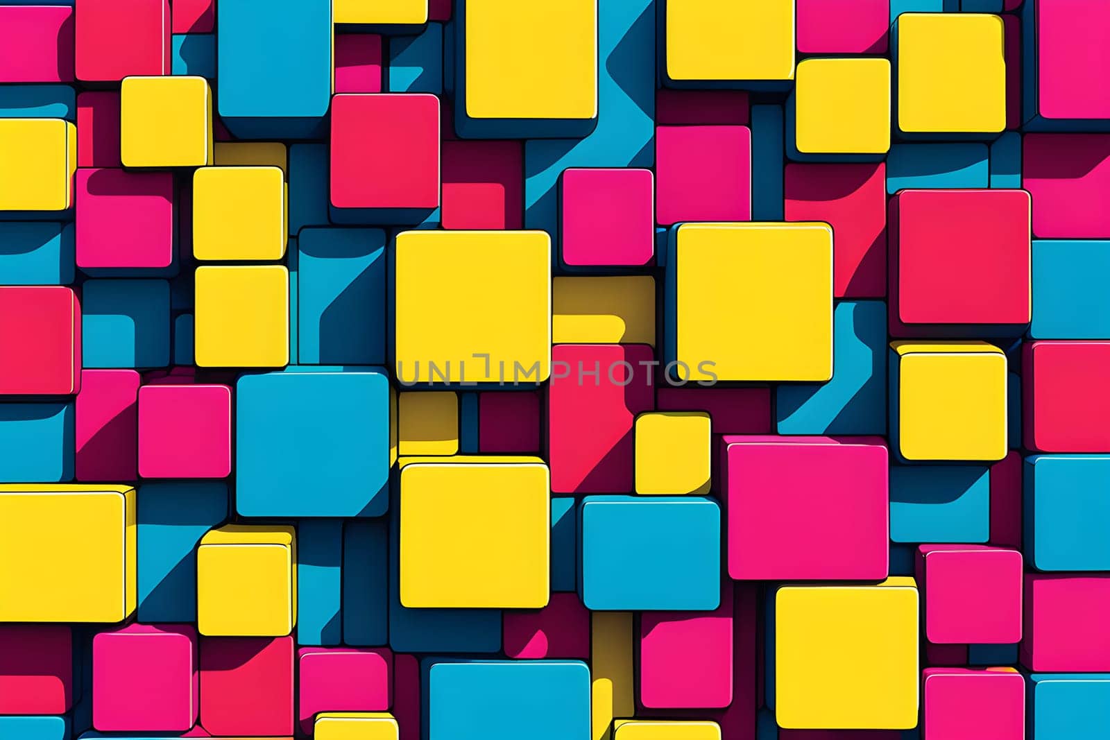 pop art wallpaper background in blue, yellow, pink and red hues