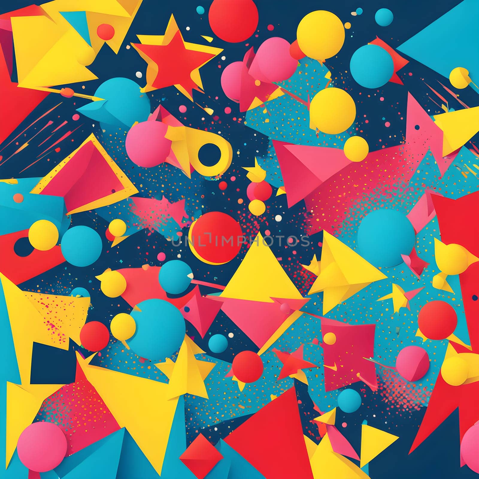pop art wallpaper background in blue, yellow, pink and red hues