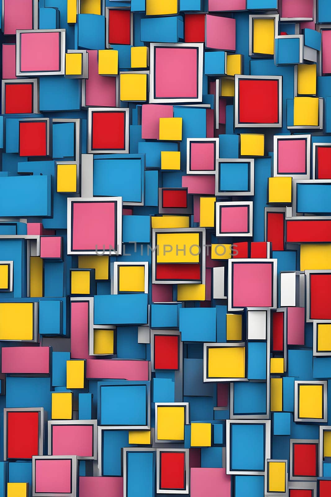 pop art wallpaper background in blue, yellow, pink and red hues