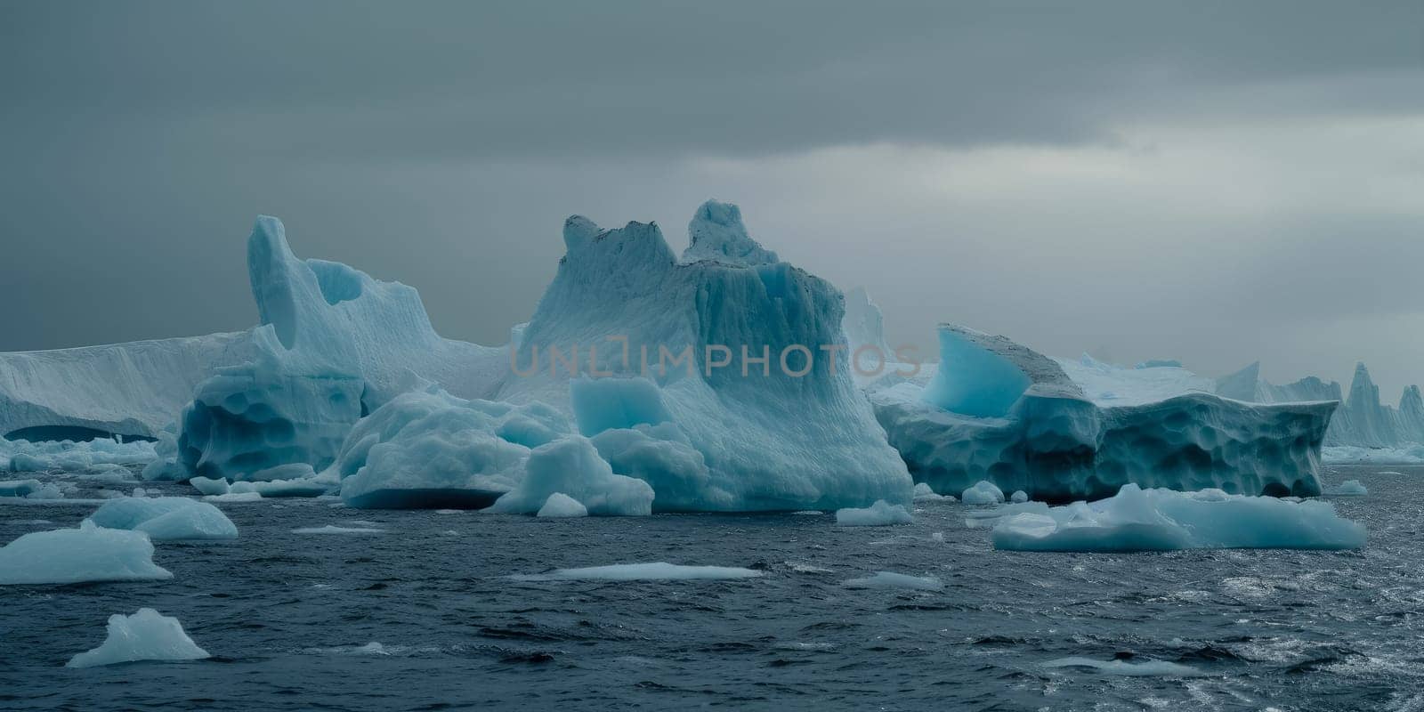 Melting polar ice caps - AI generated